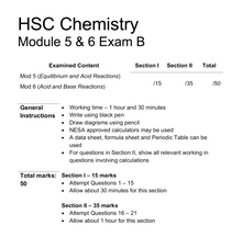 Load image into Gallery viewer, HSC Chemistry Module 5 &amp; 6 Practice Exam B