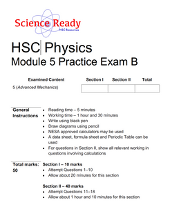 HSC Physics Module 5 Practice Exam B (2021)
