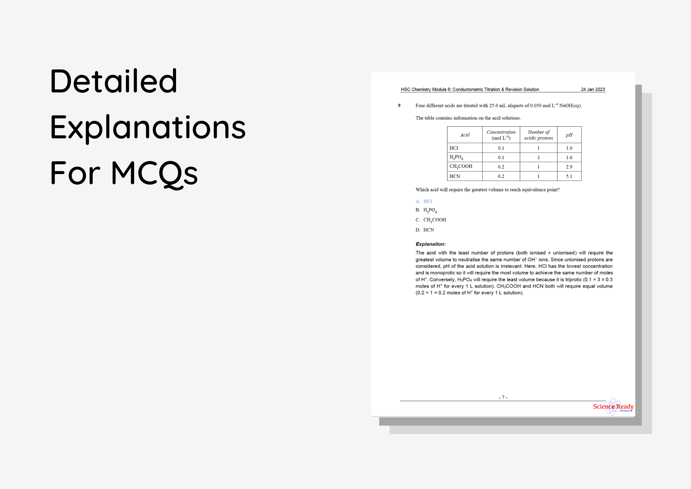 HSC Chemistry All-Module Practice Exam D – Science Ready